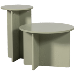 WOOOD Set dvou odkládacích stolků RONNY zelený