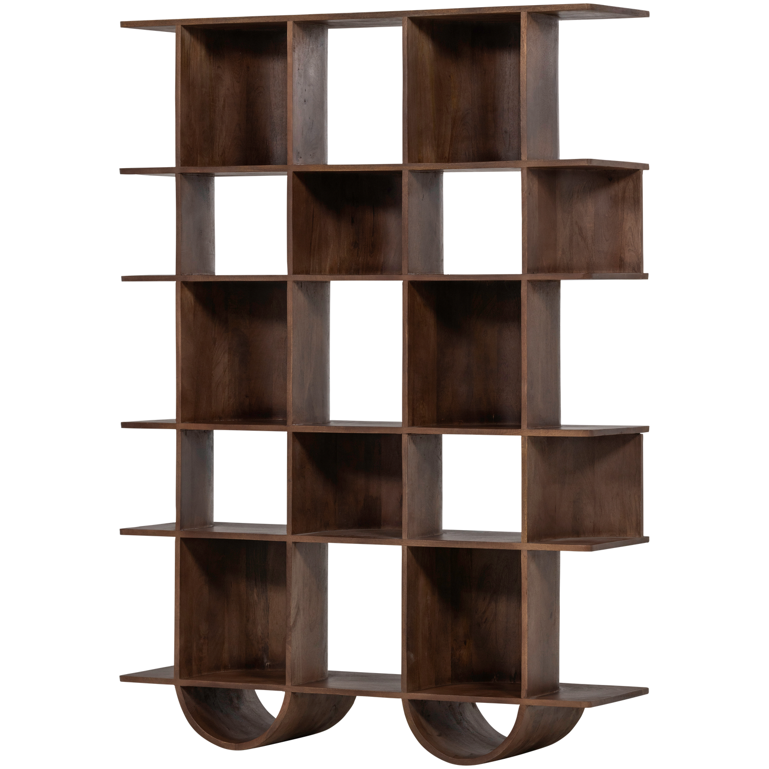 WOOOD Knihovna SINNE 180x130 cm tmavě hnědá