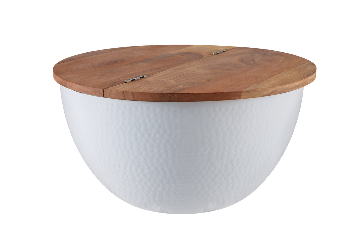 Invicta Konferenční stolek ORIENT 60cm bílý s úložným prostorem