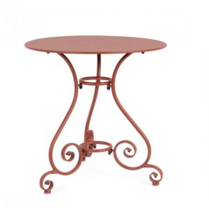 BIZZOTTO Kulatý zahradní stůl ETIENNE cihlový ø70 cm