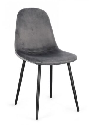 BIZZOTTO Jídelní židle NEW IRELIA tmavě šedá se sametovým efektem