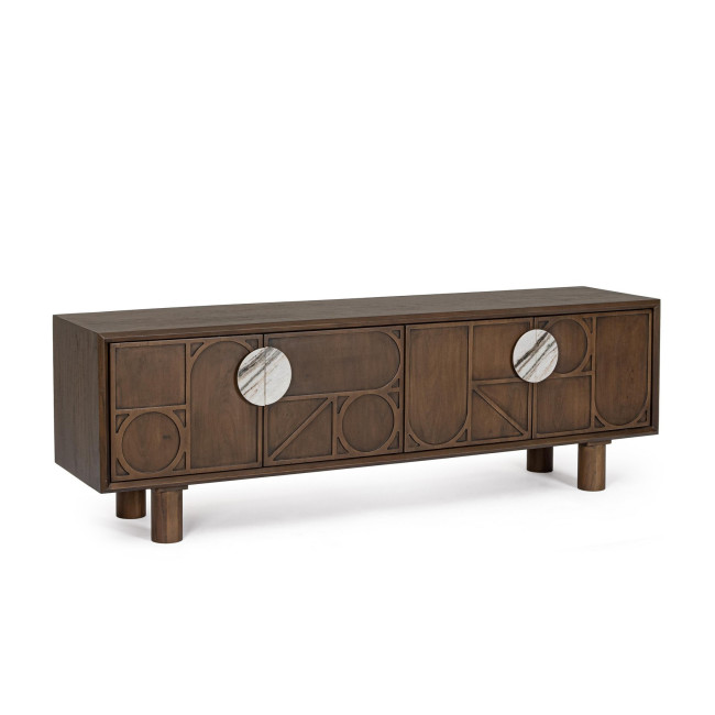 BIZZOTTO Dřevěný TV stolek HEMMING hnědý 55x170 cm
