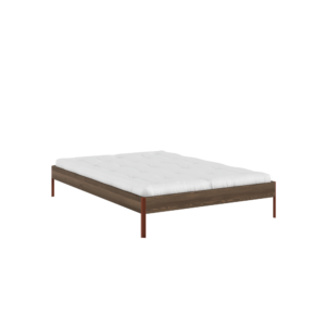 KARUP Dřevěná postel CORE 140x200 cm tmavě hnědá rudé nohy