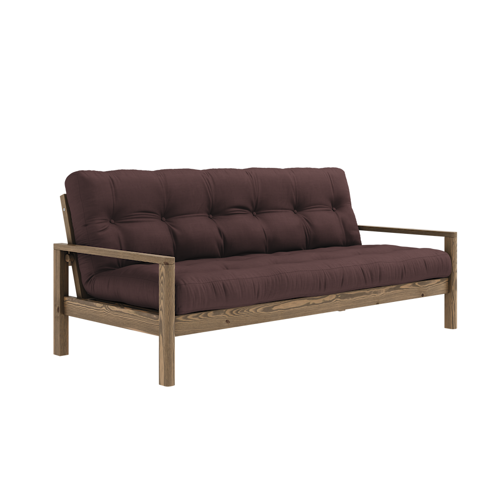 KARUP DESIGN Dřevěná rozkládací pohovka KNOB tmavě hnědá 205 cm