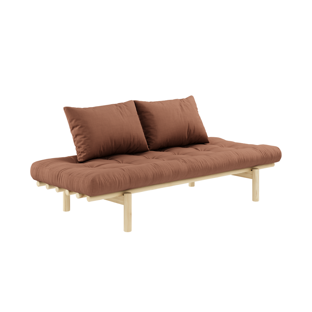 KARUP DESIGN Dřevěná pohovka PACE cihlově hnědá 75x200 cm
