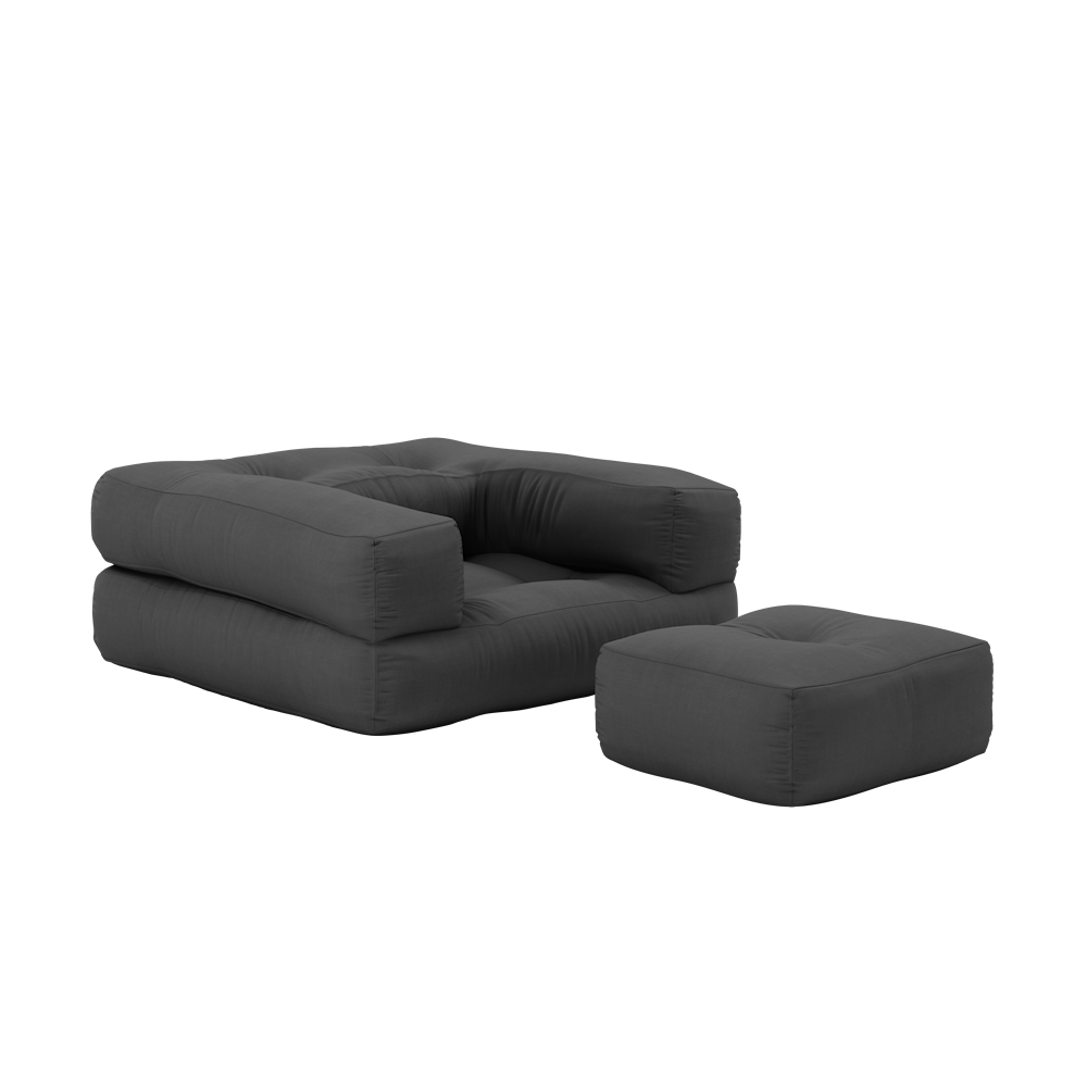 KARUP DESIGN Dětské rozkládací křeslo 3v1 MINI CUBE tmavě šedé
