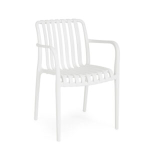 BIZZOTTO Zahradní plastová židle BILLIE bílá s područkami