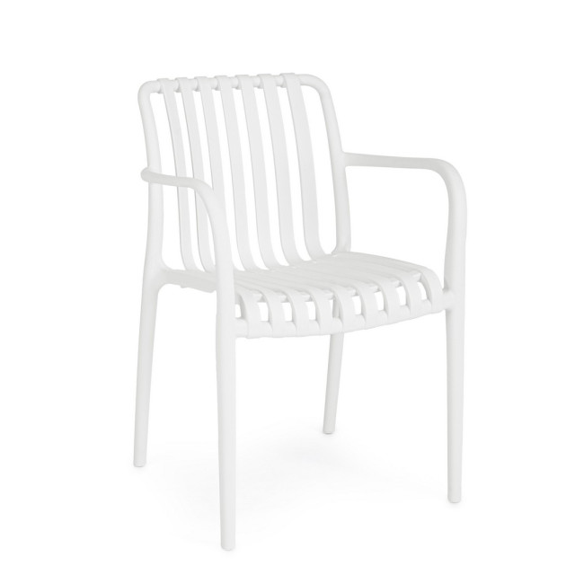 BIZZOTTO Zahradní plastová židle BILLIE bílá s područkami