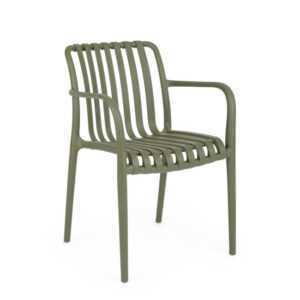 BIZZOTTO Zahradní plastová židle BILLIE zelená s područkami