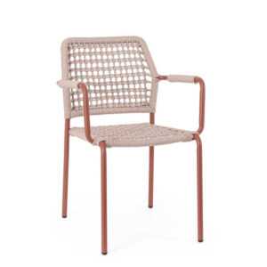 BIZZOTTO Zahradní židle RAJADA červená se šedým výpletem