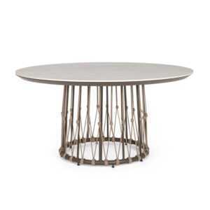 BIZZOTTO Kulatý zahradní jídelní stůl LANAI hnědý 150 cm