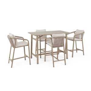 BIZZOTTO Zahradní barový set židlí a stolu KALIMERA světlý
