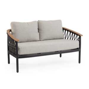 BIZZOTTO Dvoumístná zahradní pohovka FENIX šedá 140cm