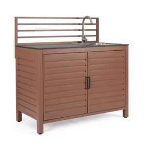 BIZZOTTO Modul zahradní kuchyňské linky s dřezem ARIA terakota 120x62 cm