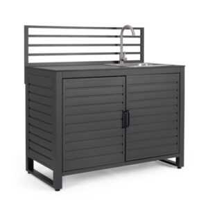 BIZZOTTO Modul zahradní kuchyňské linky s dřezem ANIA antracit 120x62 cm