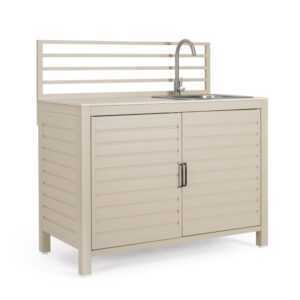 BIZZOTTO Modul zahradní kuchyňské linky s dřezem ARIA béžová 120x62 cm