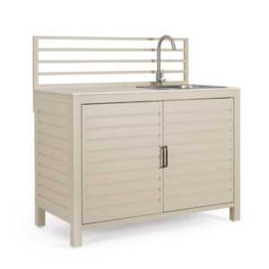 BIZZOTTO Modul zahradní kuchyňské linky s dřezem ARIA béžová 120x62 cm