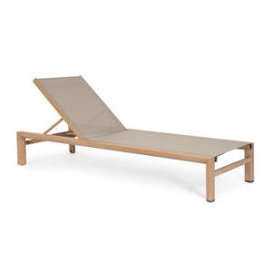 BIZZOTTO Hliníkové venkovní lehátko SKIPPER imitace dřeva