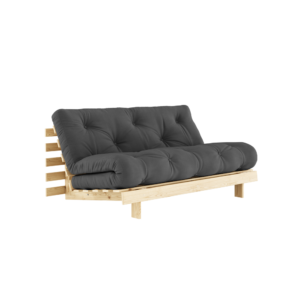 KARUP DESIGN Černá rozkládací pohovka ROOTS s konstrukcí ze světlého dřeva 160x200 cm
