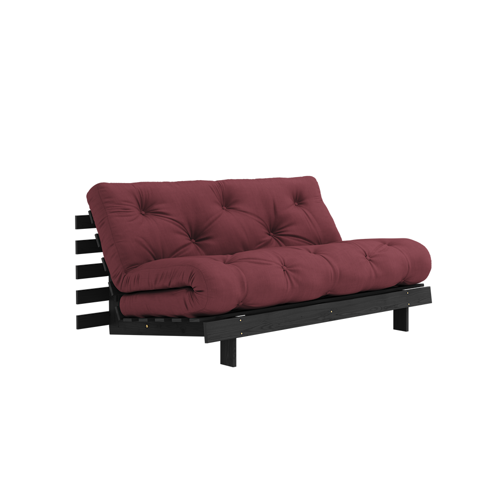 KARUP DESIGN Vínová rozkládací pohovka ROOTS s konstrukcí z černého dřeva 160x200 cm