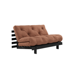 KARUP DESIGN Hnědá rozkládací pohovka ROOTS s konstrukcí z černého dřeva 140x200 cm