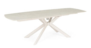 BIZZOTTO Krémový rozkládací jídelní stůl JANIKA 160-240x90 cm